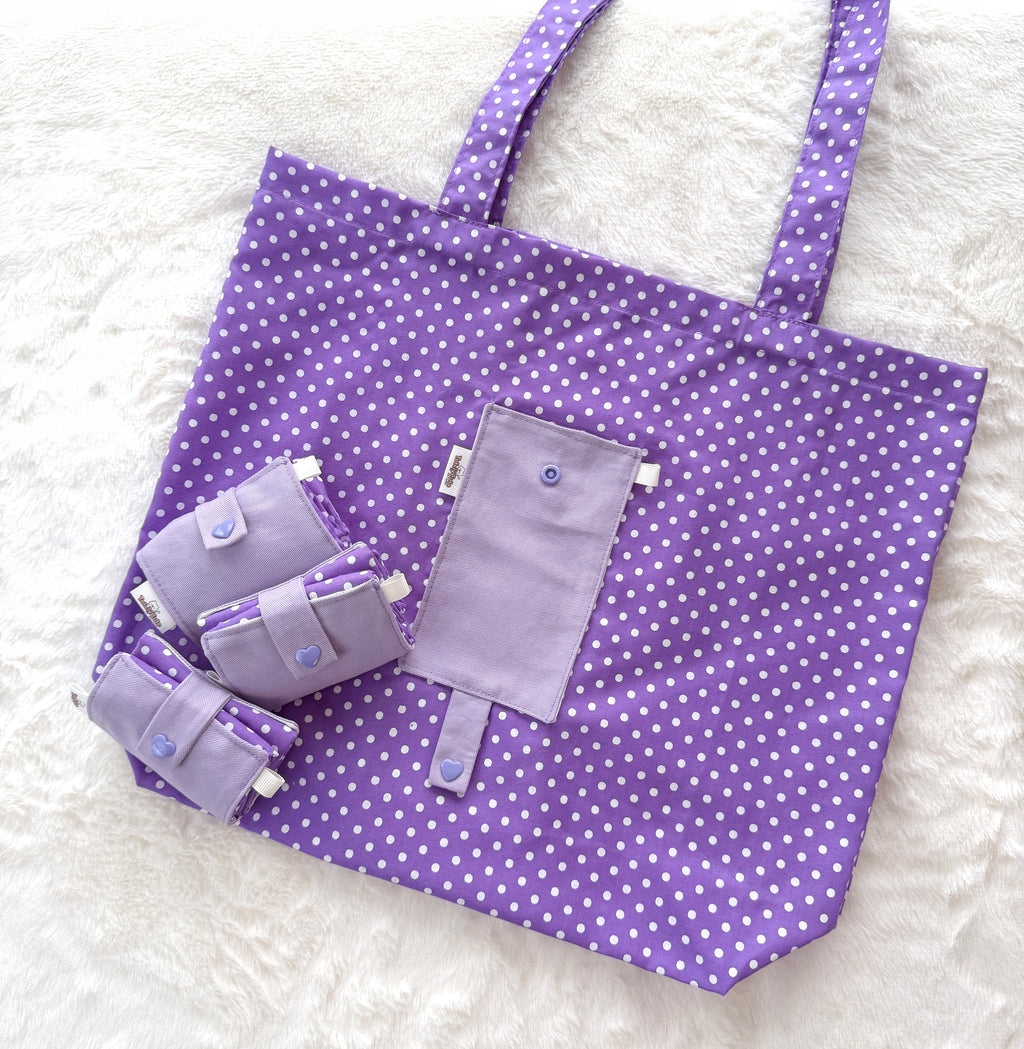 Handmade Compact Foldable Shopping Bag - Purple