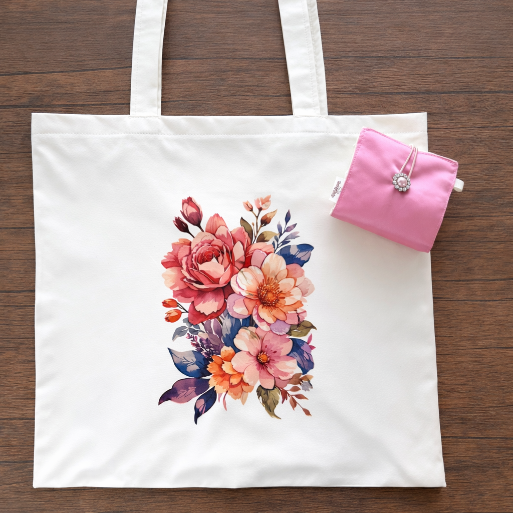 Aesthetic Foldable Eco Tote Bag – Handmade Reusable Shopping Bag with FREE Name Add-On