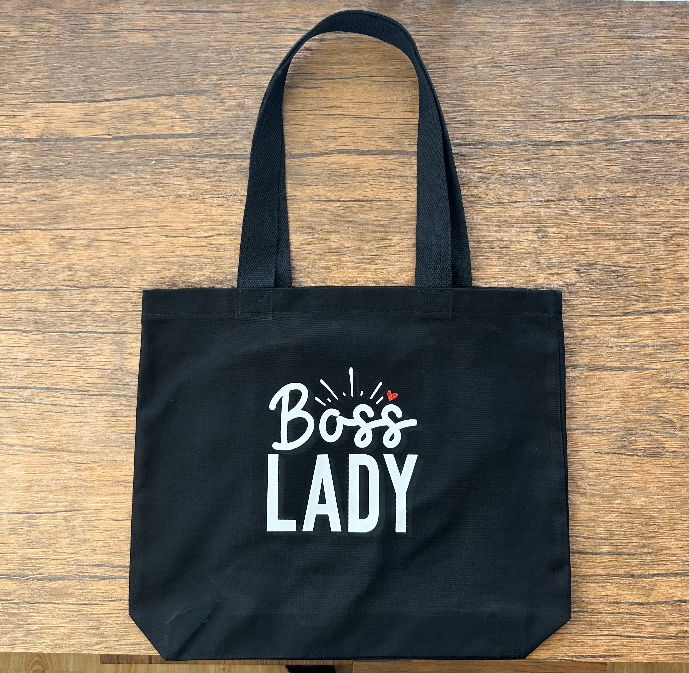 Boss Lady Tote Bag – Personalised with Name on Inside Zip Pocket