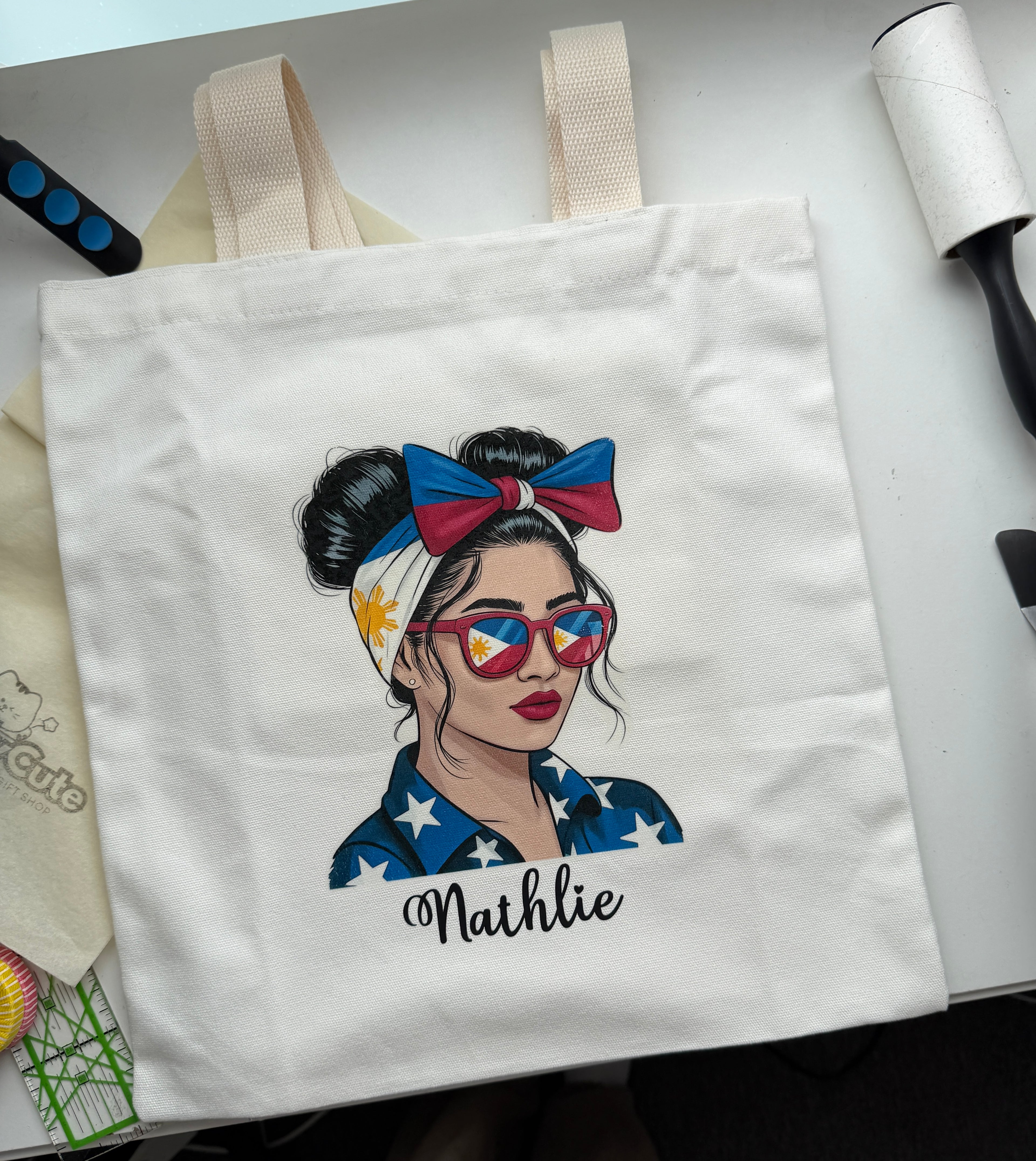 Filipino-Inspired Prints Cotton Canvas Tote Bag – with Zipper Pocket