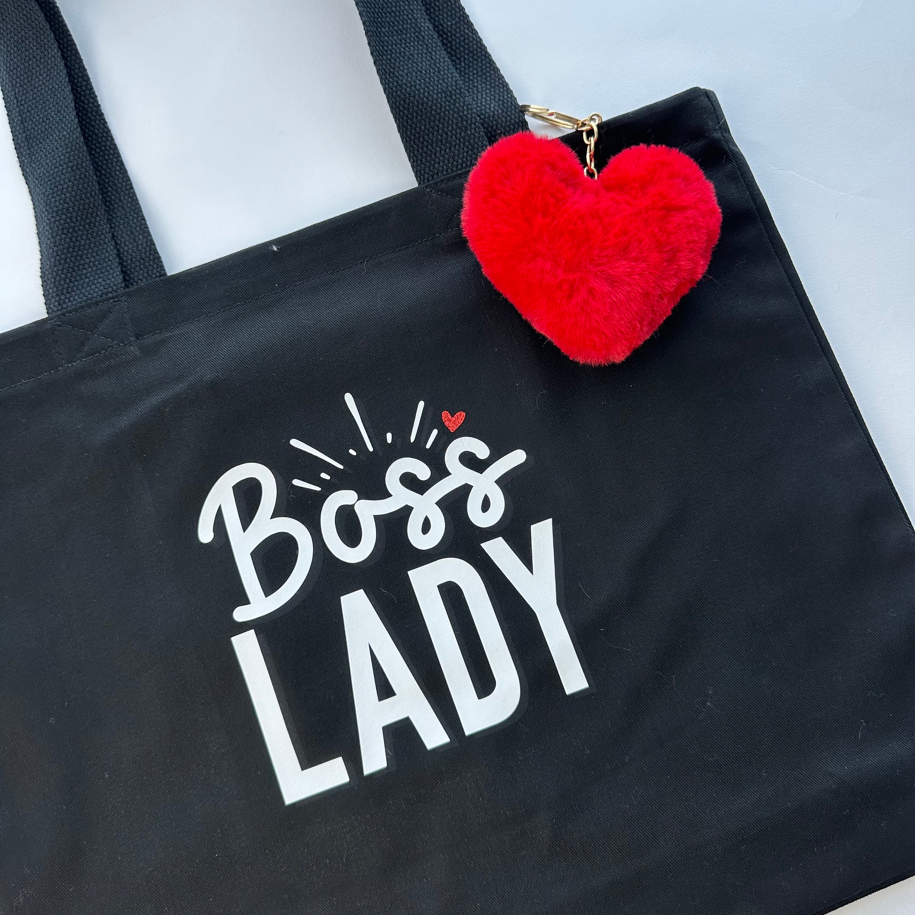Boss Lady Tote Bag – Personalised with Name on Inside Zip Pocket
