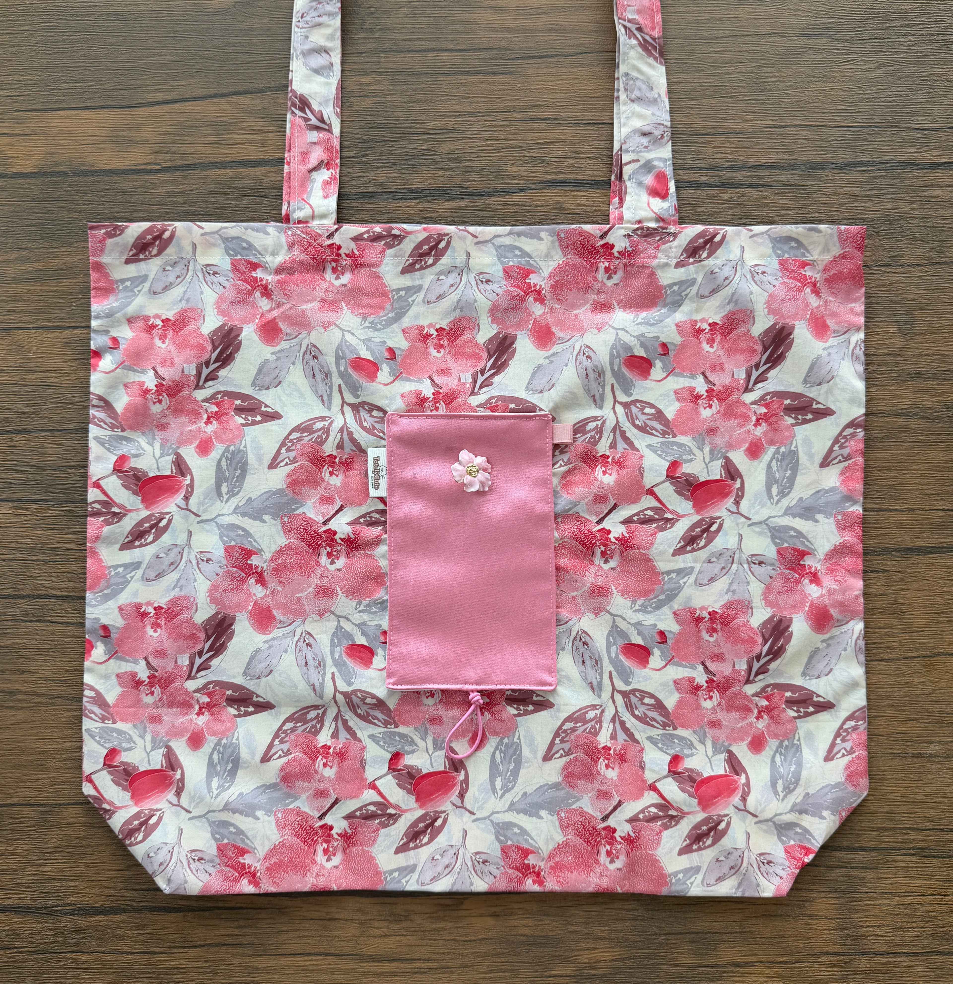 Personalized Foldable Eco Tote Bag – Lightweight 100% Cotton Reusable Shopping Bag | Travel-Friendly Compact Tote | Custom Name Gift Option