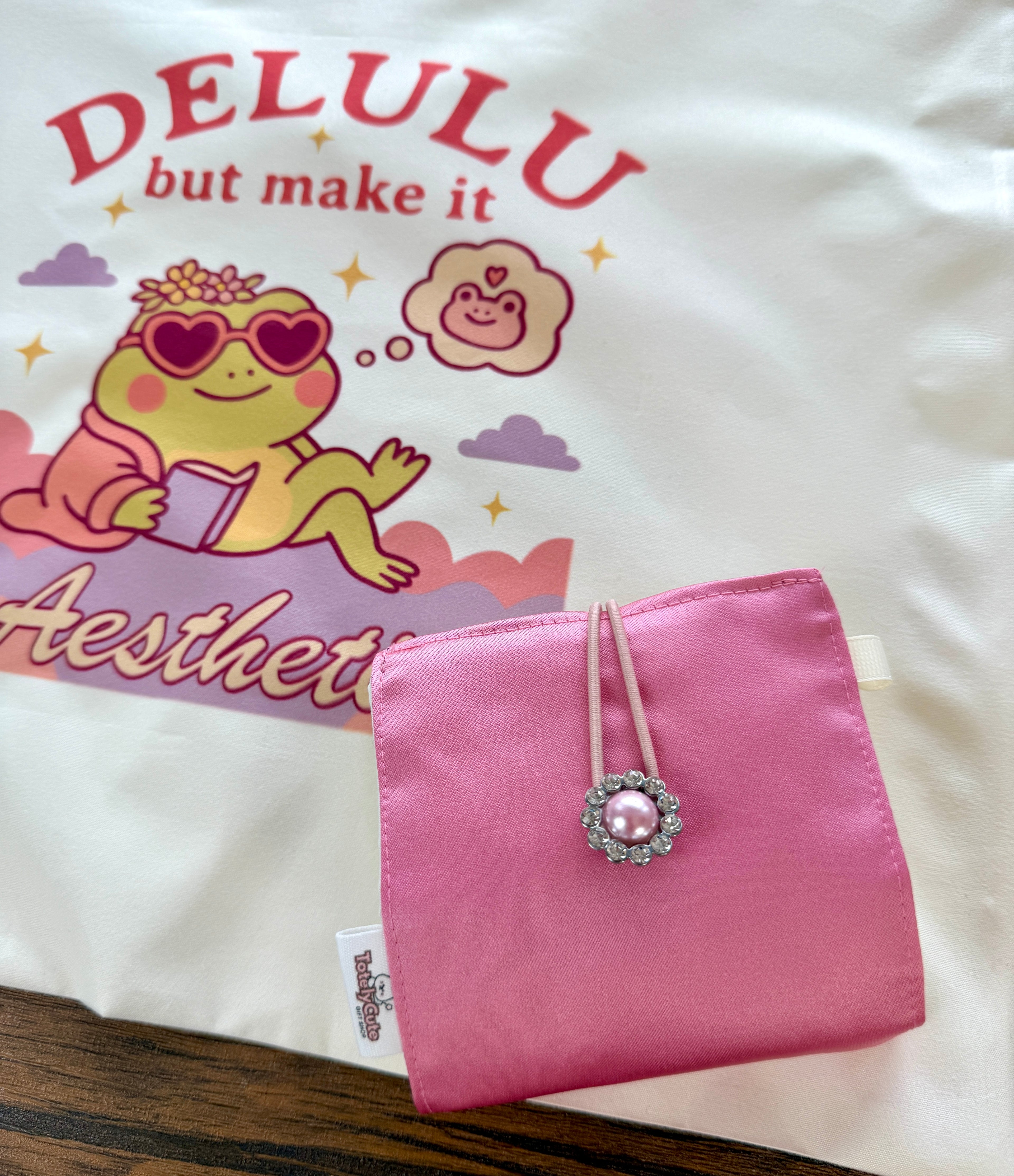 Aesthetic Foldable Eco Tote Bag – Handmade Reusable Shopping Bag with FREE Name Add-On