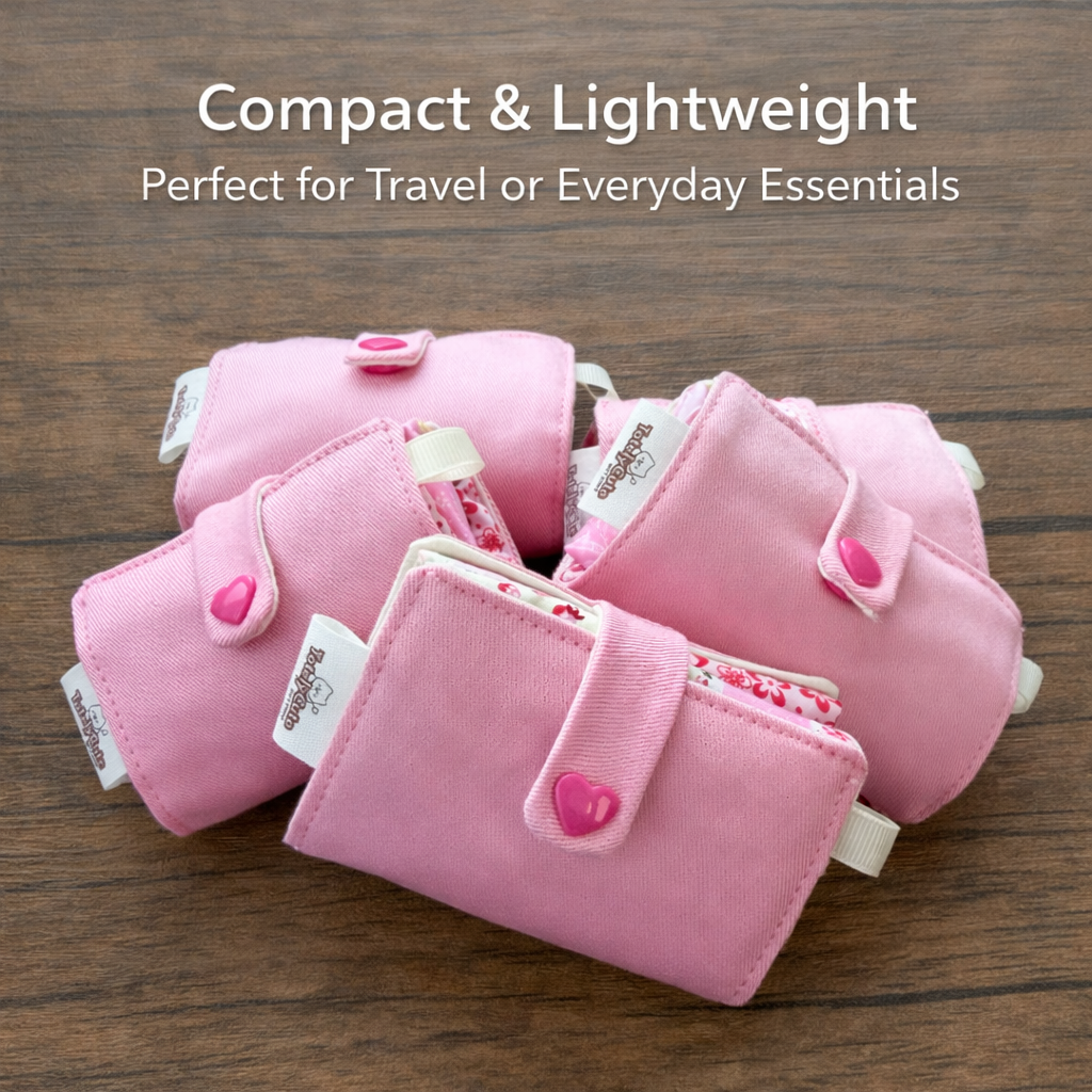 Handmade Foldable Eco Tote Bag – Lightweight Polycotton Reusable Shopping Bag | Compact Travel-Friendly Tote | Pink Polka Dot Foldable Bag