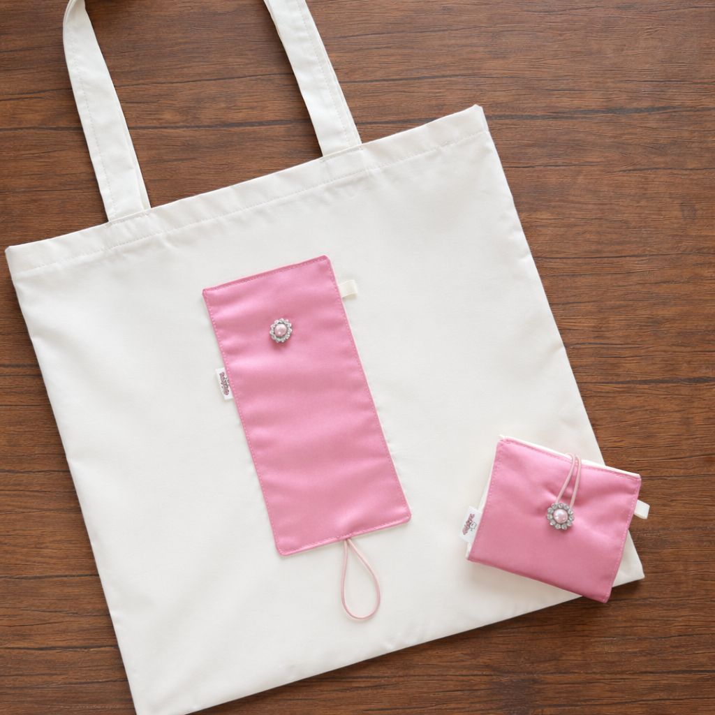 Aesthetic Foldable Eco Tote Bag – Handmade Reusable Shopping Bag with FREE Name Add-On