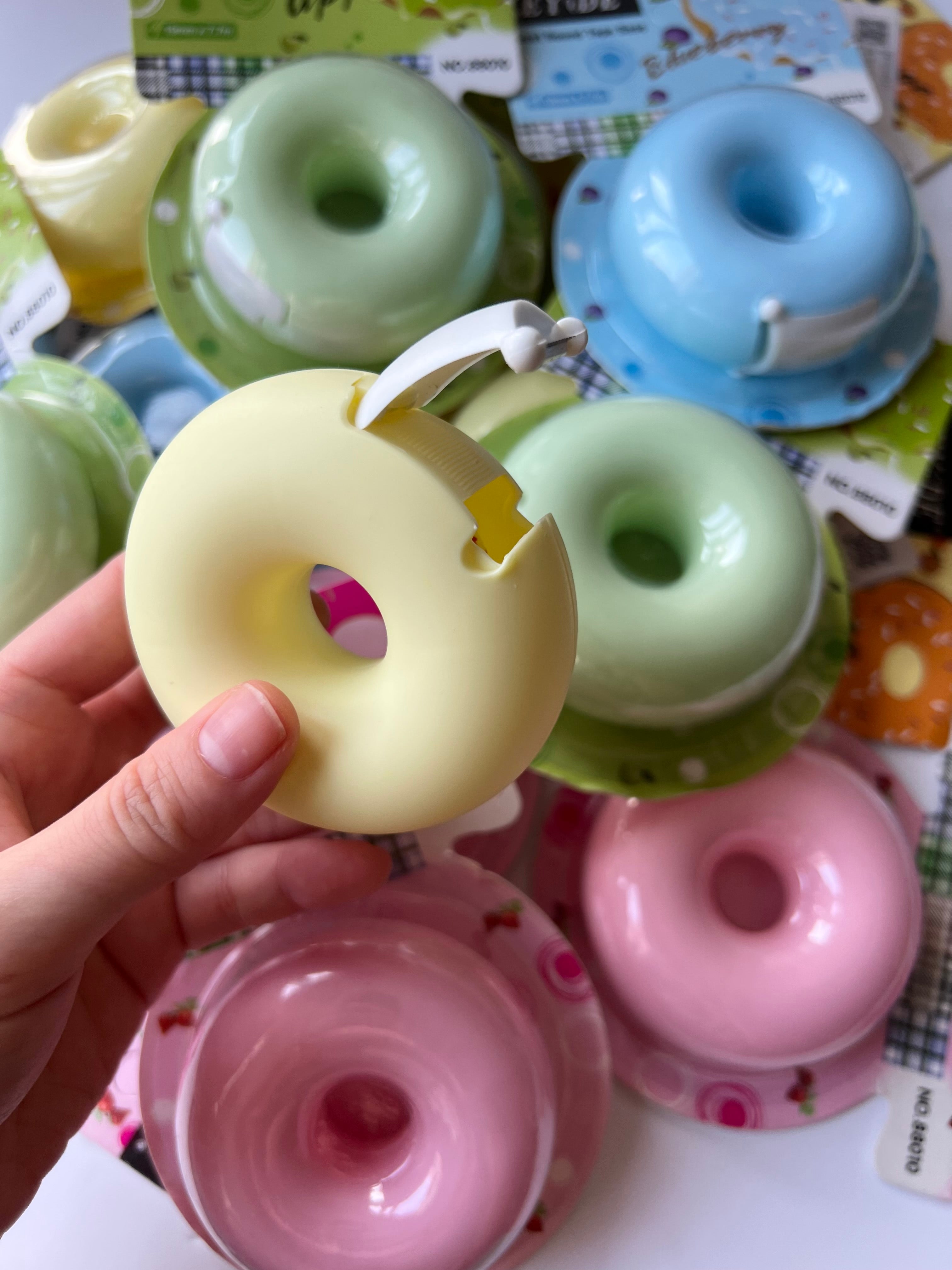 cute donut shaped tape dispenser kawaii office supplies