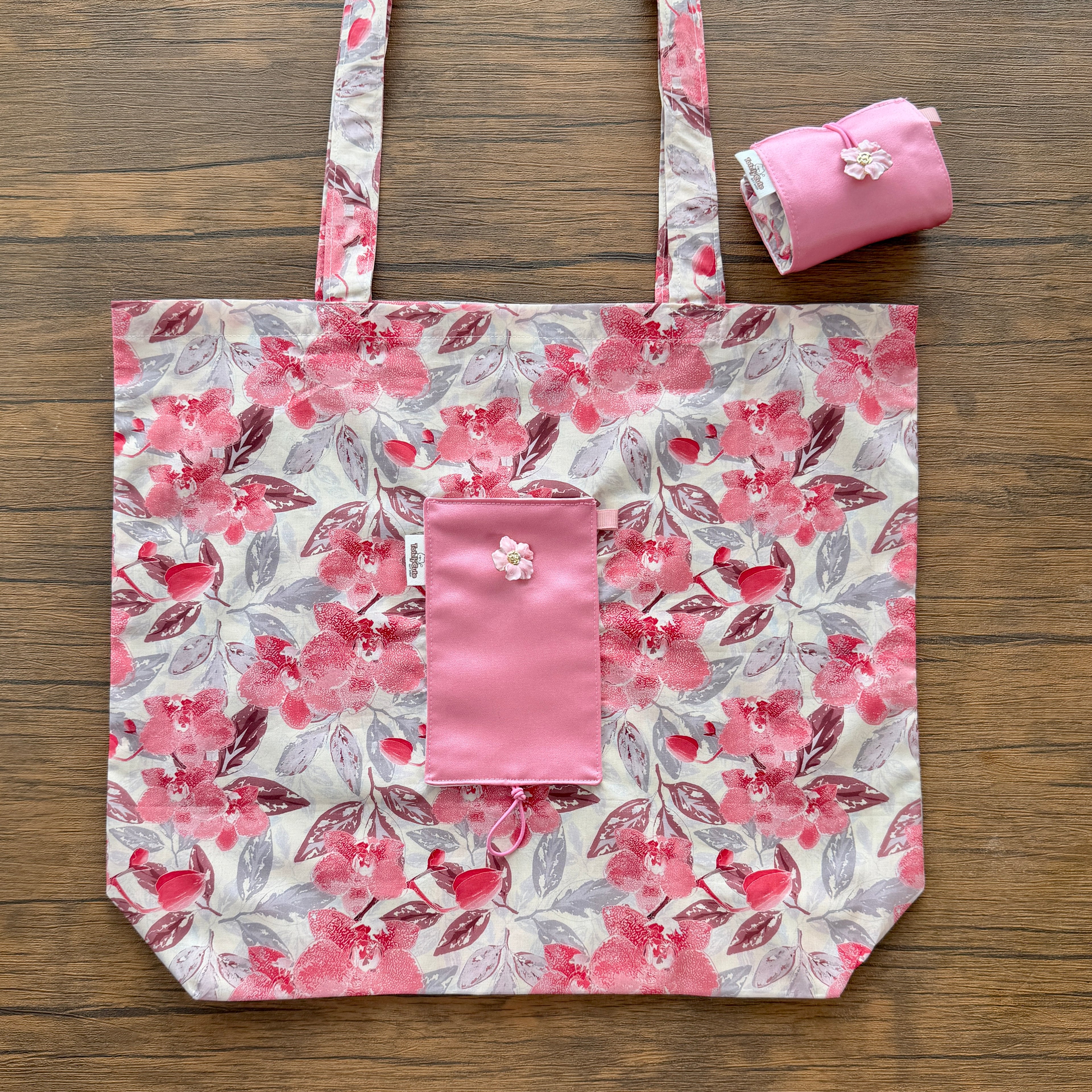 Personalized Foldable Eco Tote Bag – Lightweight 100% Cotton Reusable Shopping Bag | Travel-Friendly Compact Tote | Custom Name Gift Option