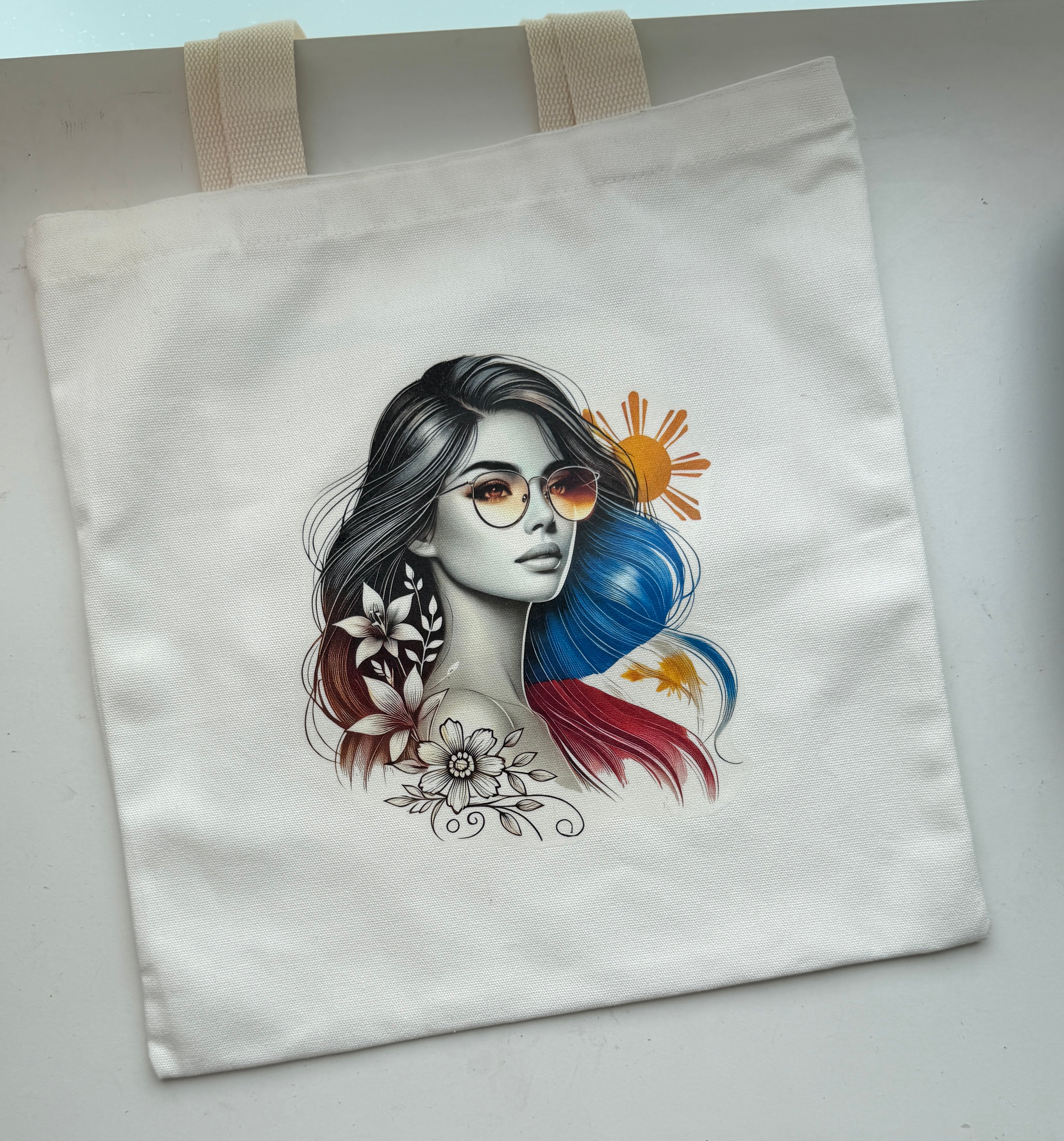 Filipino-Inspired Prints Cotton Canvas Tote Bag – with Zipper Pocket