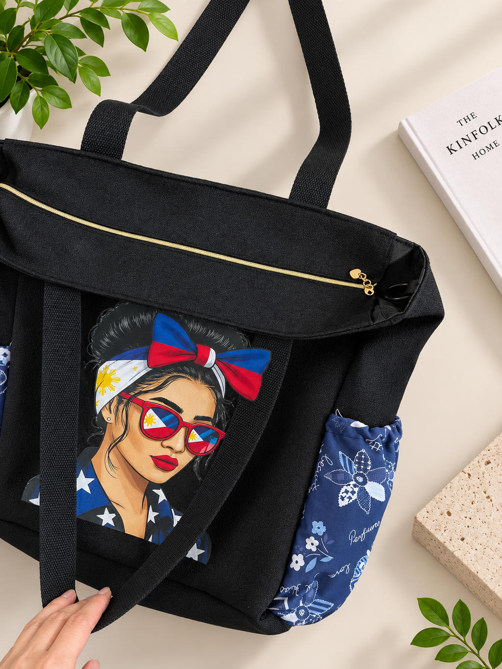 Limited Edition Upcycled Tote Bag with Handmade Corduroy Pockets