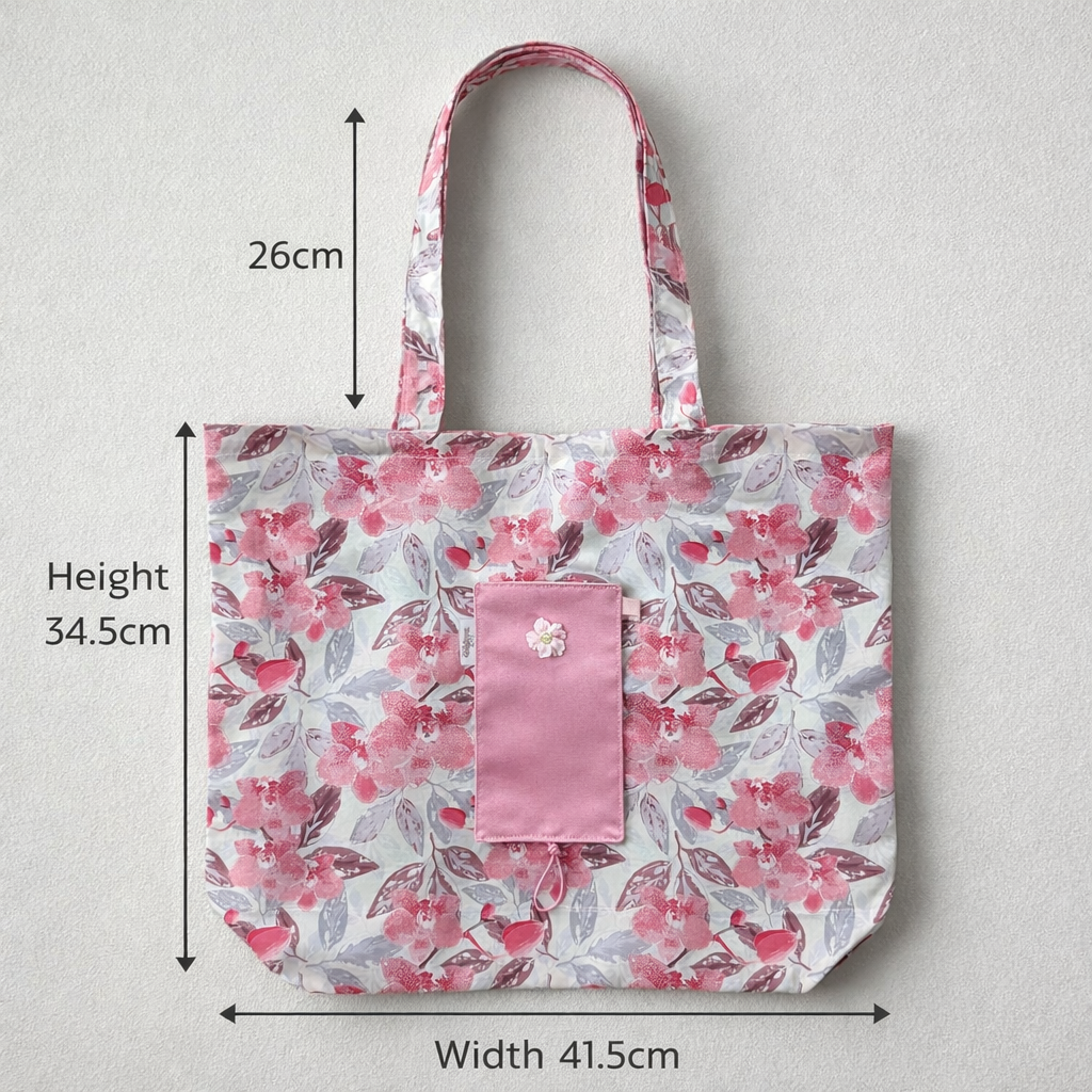 Personalized Foldable Eco Tote Bag – Lightweight 100% Cotton Reusable Shopping Bag | Travel-Friendly Compact Tote | Custom Name Gift Option