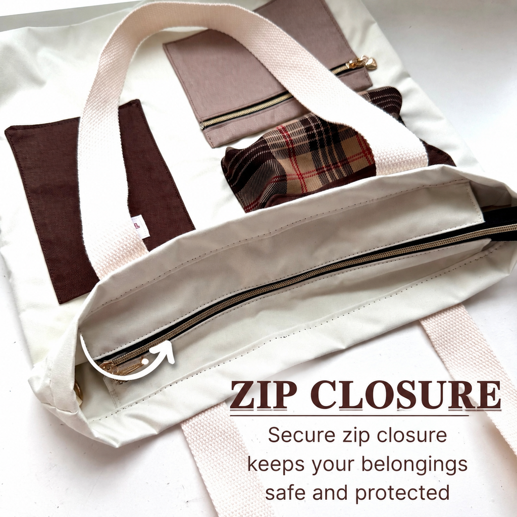 LPE Multi-Pocket Travel Tote Bag - Handmade