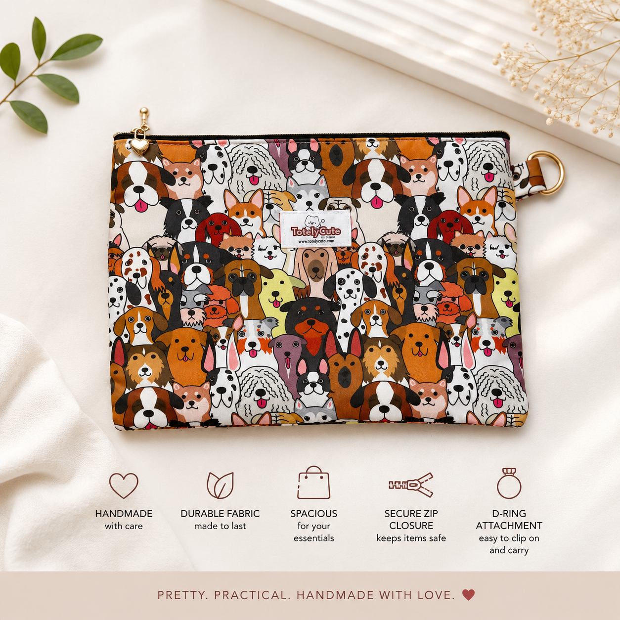 Handmade Multipurpose Zip Pouch | Everyday Essentials Bag