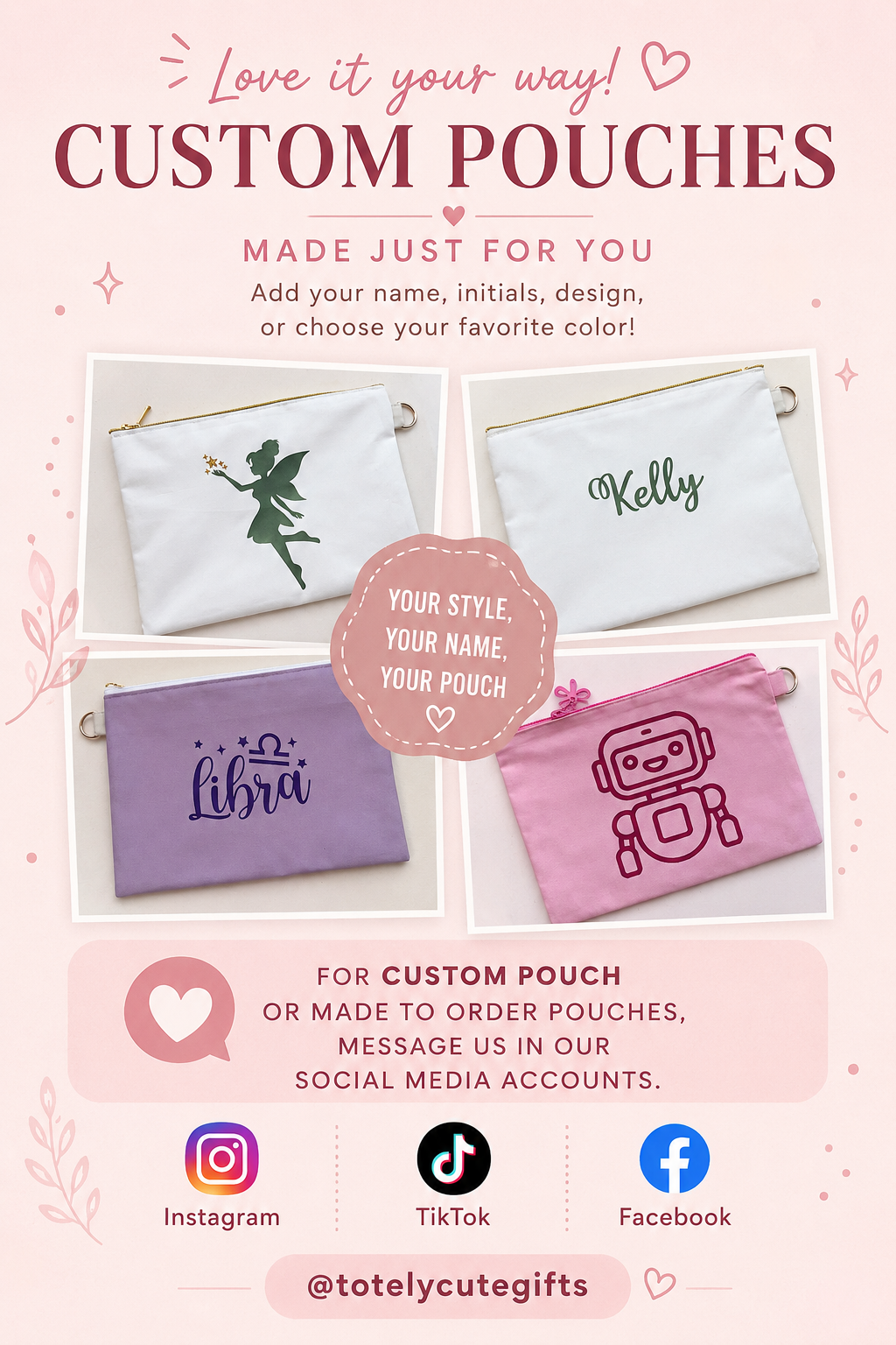 Handmade Multipurpose Zip Pouch | Everyday Essentials Bag