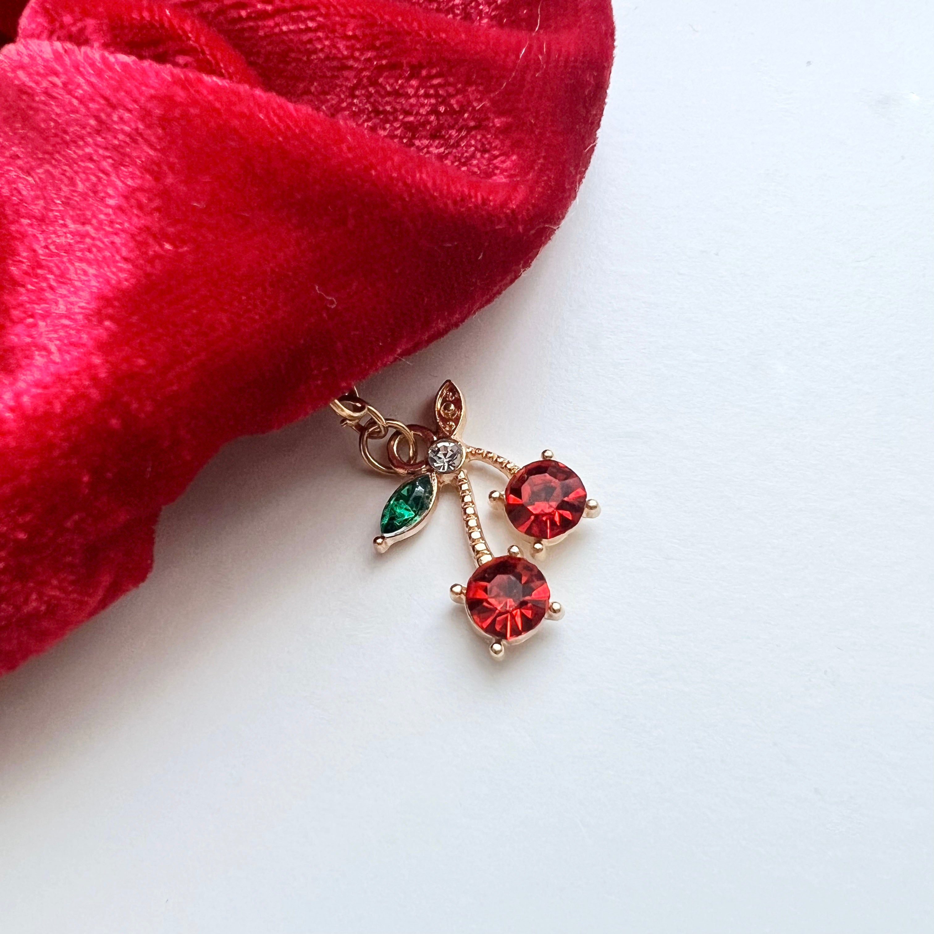 Cute charm on red scrunchie