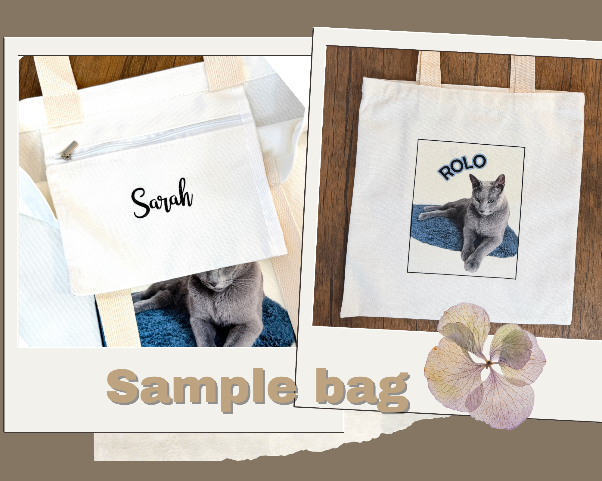 Personalised tote bag with print and name, gifts for her, nice gift ideas, custom gifts, special gifts