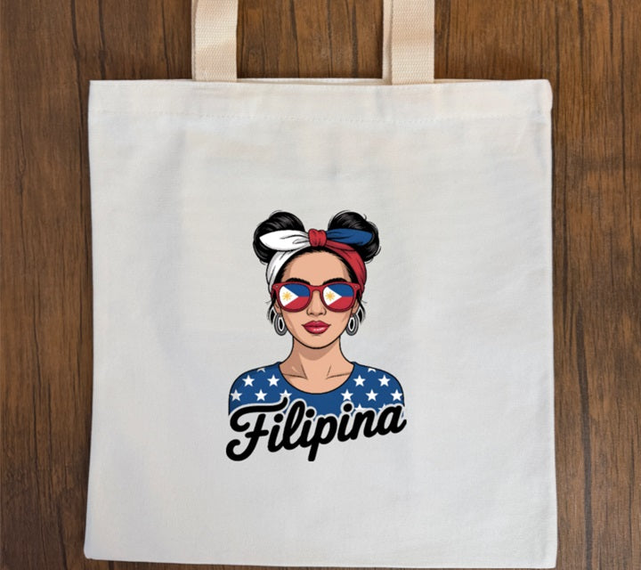 Filipino-Inspired Prints Cotton Canvas Tote Bag – with Zipper Pocket