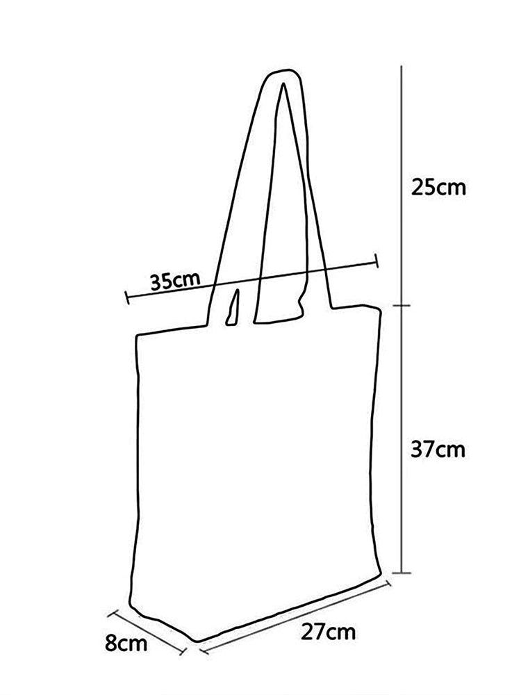 Measurement chart of a tote bag with dimensions in centimeters.